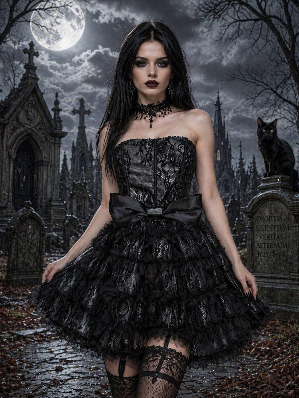 Dolls Kill Goth Gray Black Lace Unholy Mystical Transformation Mini Dress S
